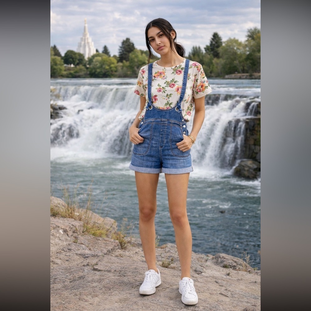 🌟hp🌟 Anthropologie NWT Pilcro Slouchy Overall Shorts Size 30.